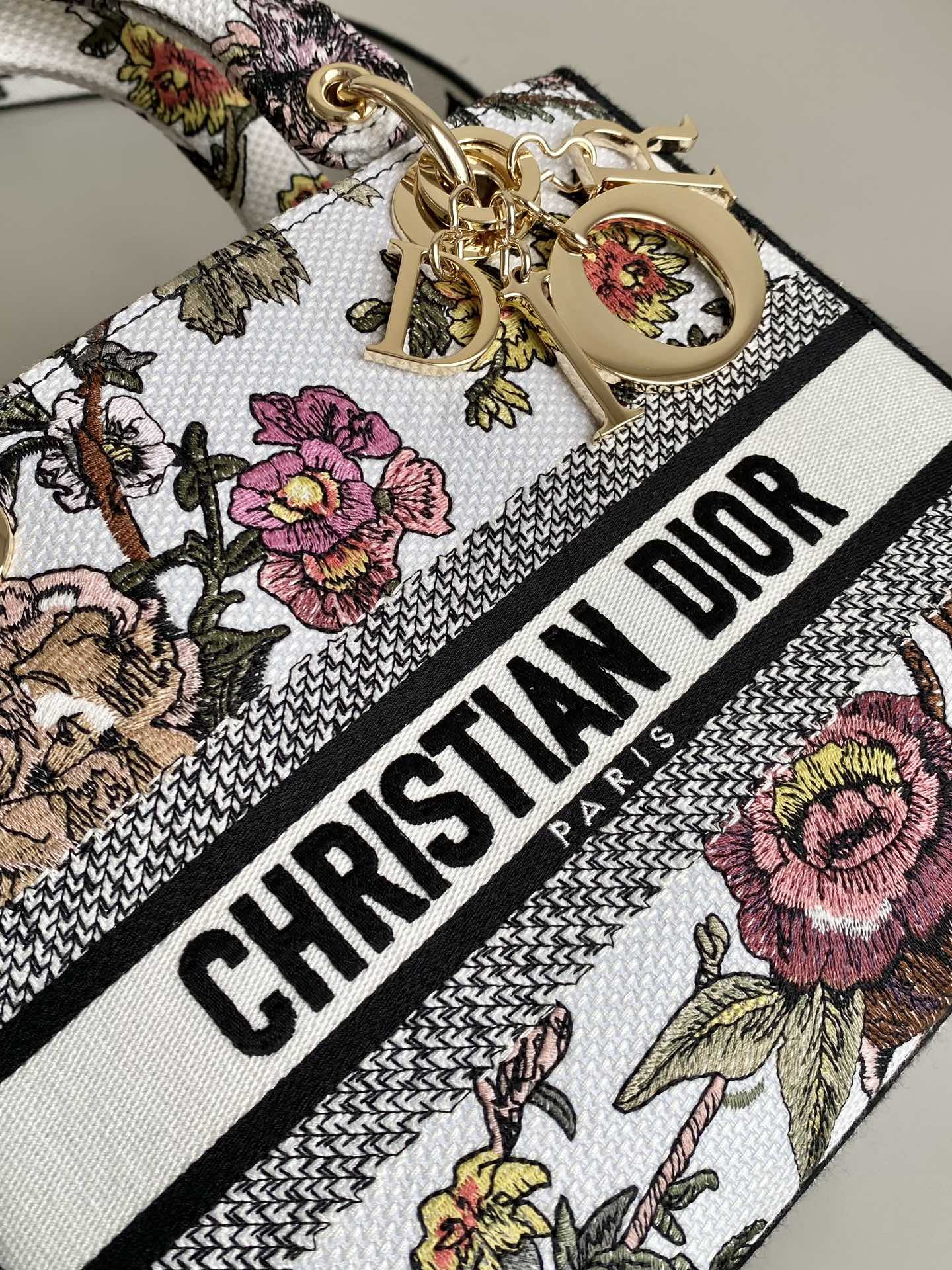 DIOR Medium Lady D-Lite Bag Multicolor Dior Jardin Botanique Embroidery