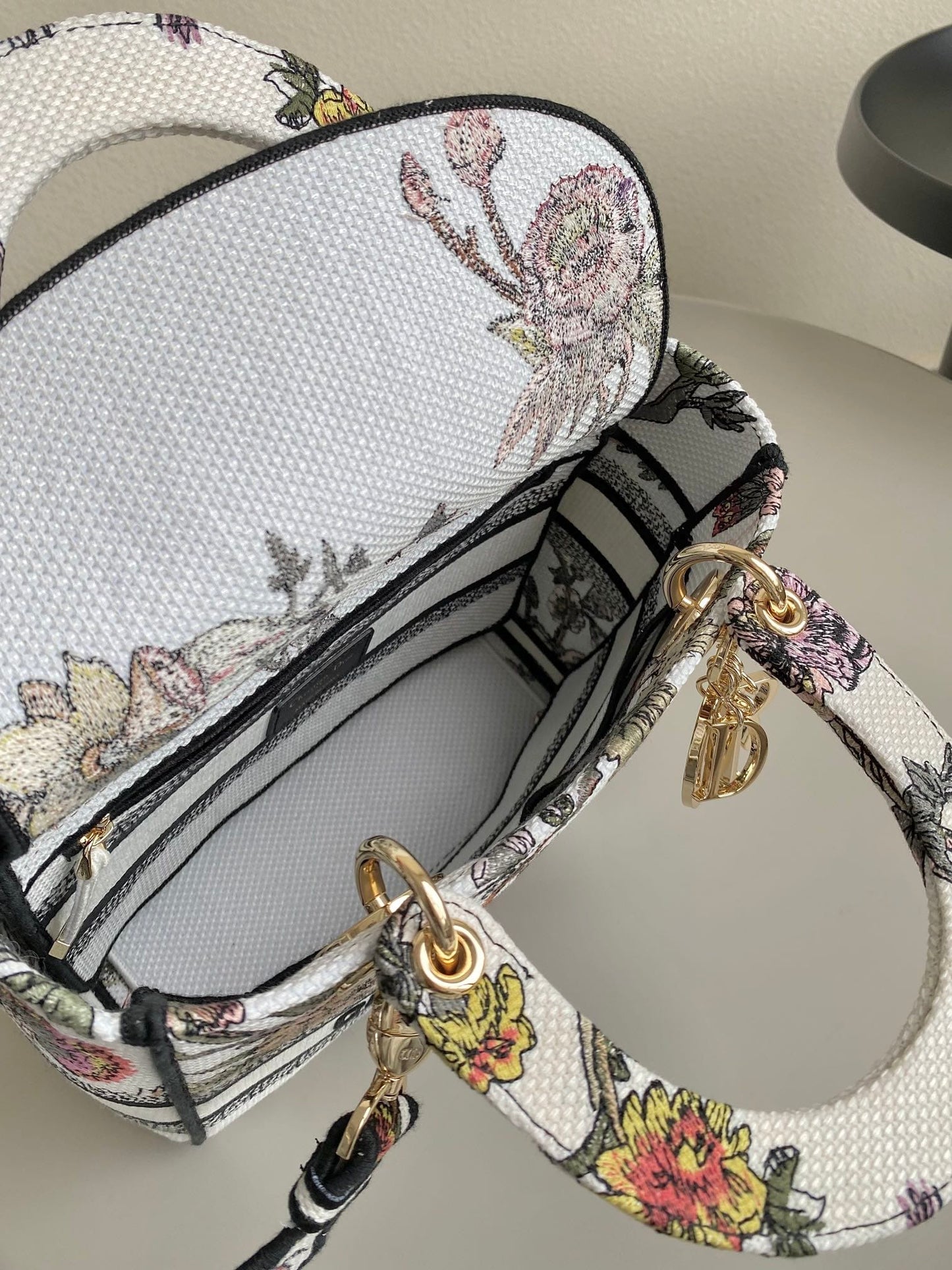 DIOR Medium Lady D-Lite Bag Multicolor Dior Jardin Botanique Embroidery