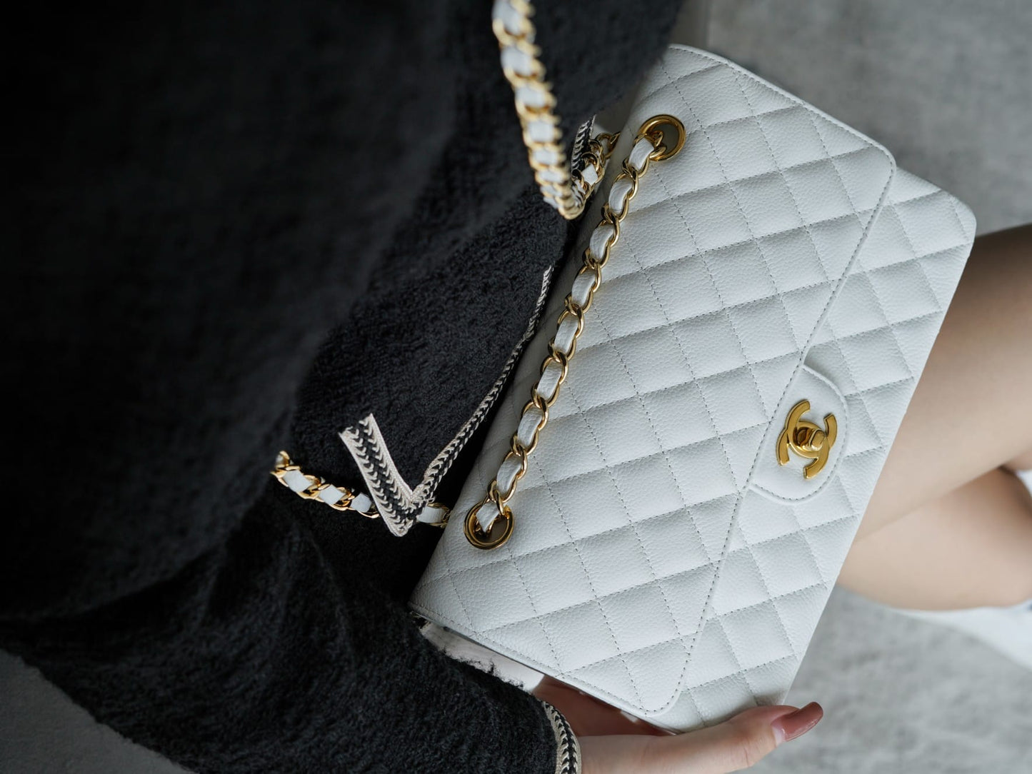 CC Classic Flap Bag White