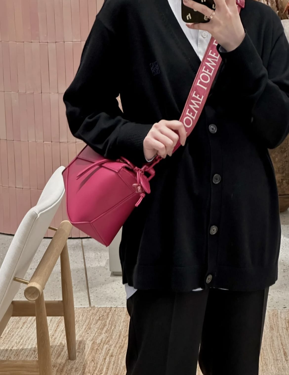 Puzzle Bag Fuchsia Monochrome