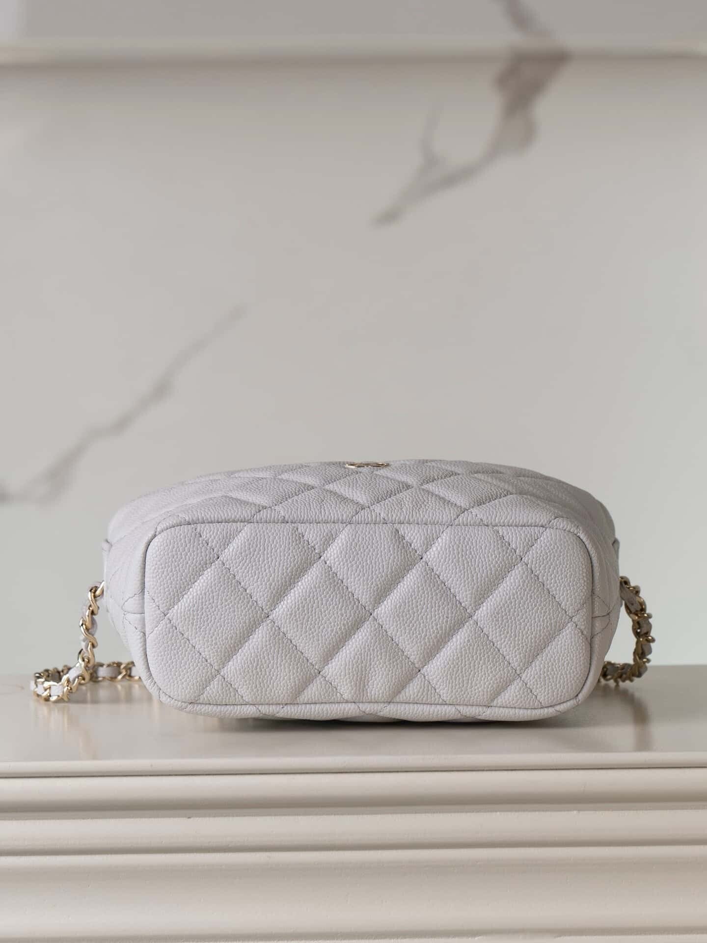 CC 25C Top Handle Hobo Bag Light Gray