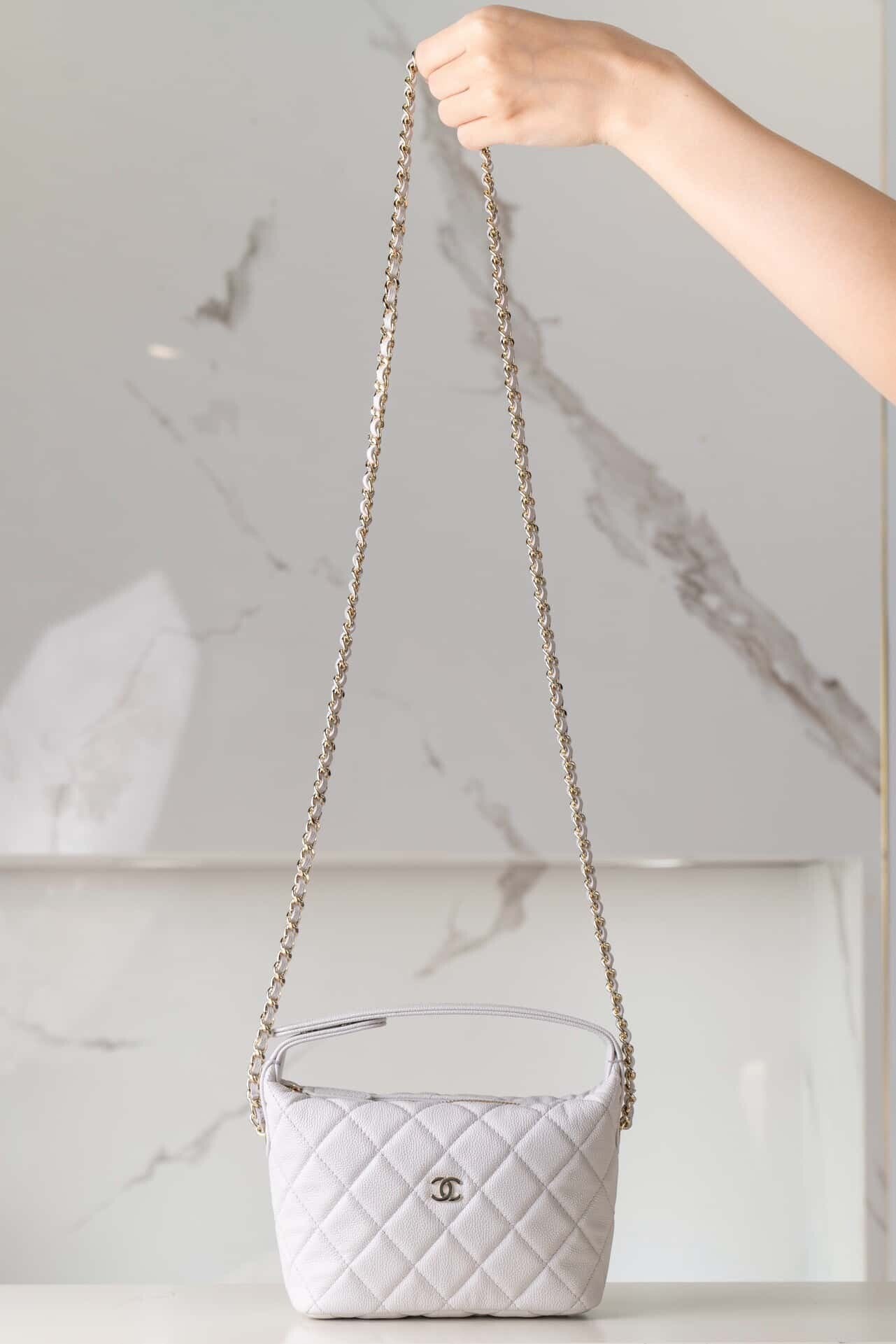 CC 25C Top Handle Hobo Bag Light Gray