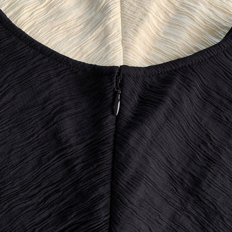 TOTEME Sculpted Drape Top – Crinkled Fabric, Curved Panel Design & Seamless Back Zip