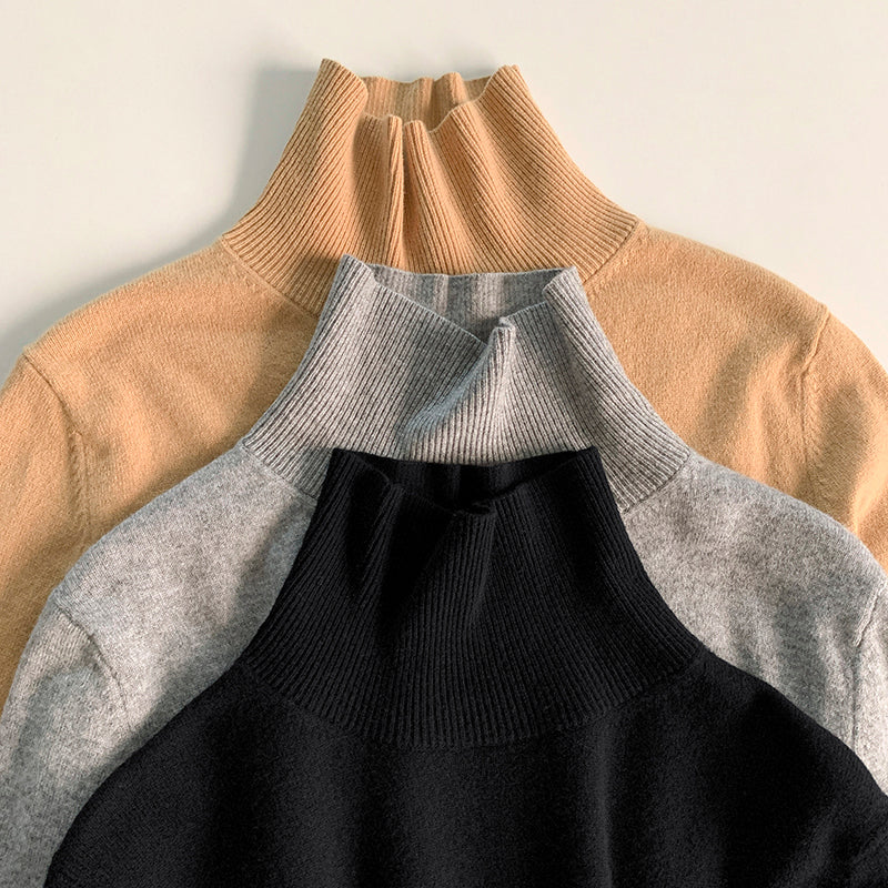 TOTEME Wool Blend Turtleneck – Knitted Winter Pullover with Side Slit