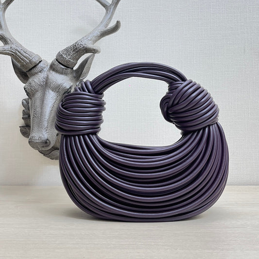 BOTTEGA VENETA Double Knot Leather Bag Purple