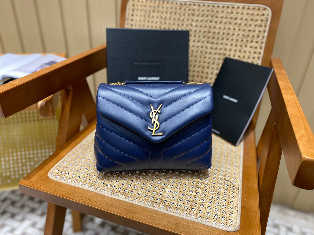 Ysl loulou medium navy sale