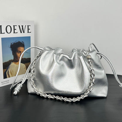 Flamenco Purse Medium Metallic Silver