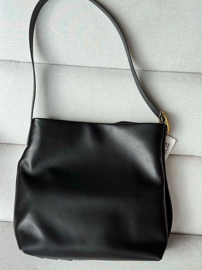 LWE Draped tote in mellow nappa lambskin Black
