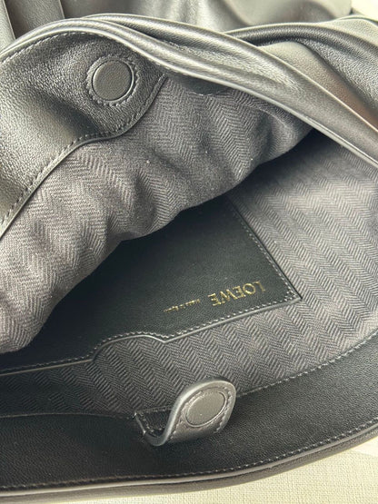 LWE Draped tote in mellow nappa lambskin Black