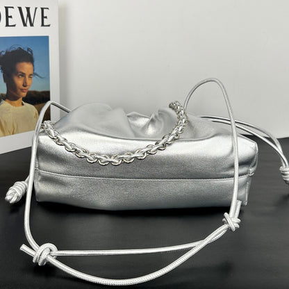 Flamenco Purse Medium Metallic Silver