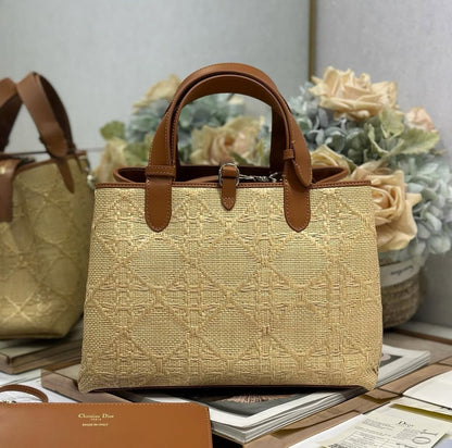 Toujours Raffia Cannage Bag