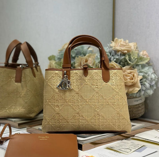 Toujours Raffia Cannage Bag