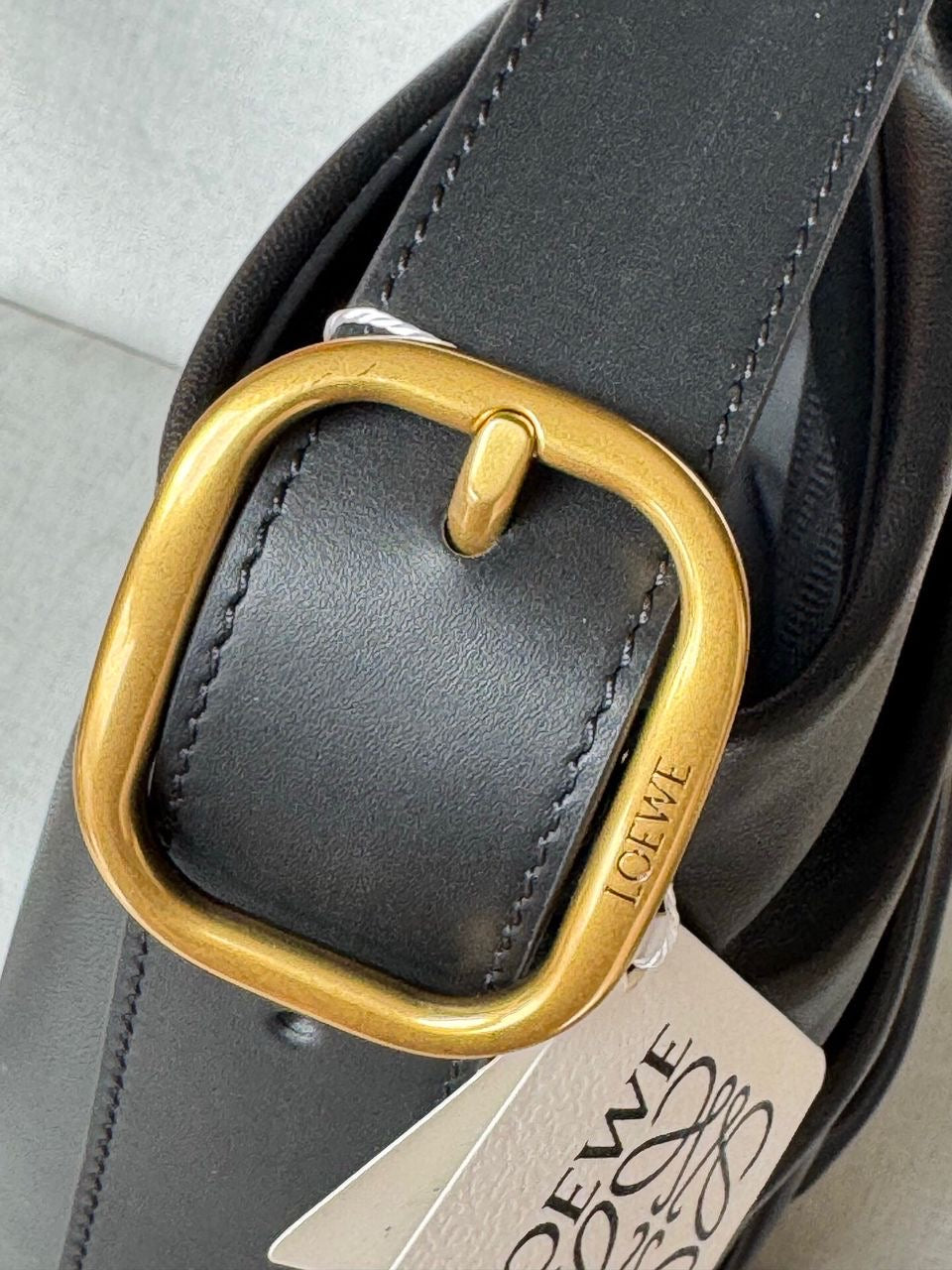 LWE Draped tote in mellow nappa lambskin Black