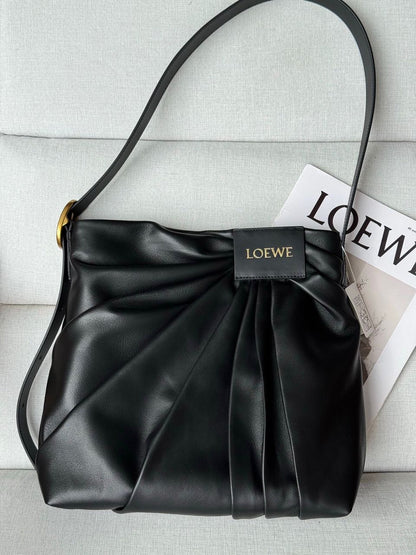 LWE Draped tote in mellow nappa lambskin Black