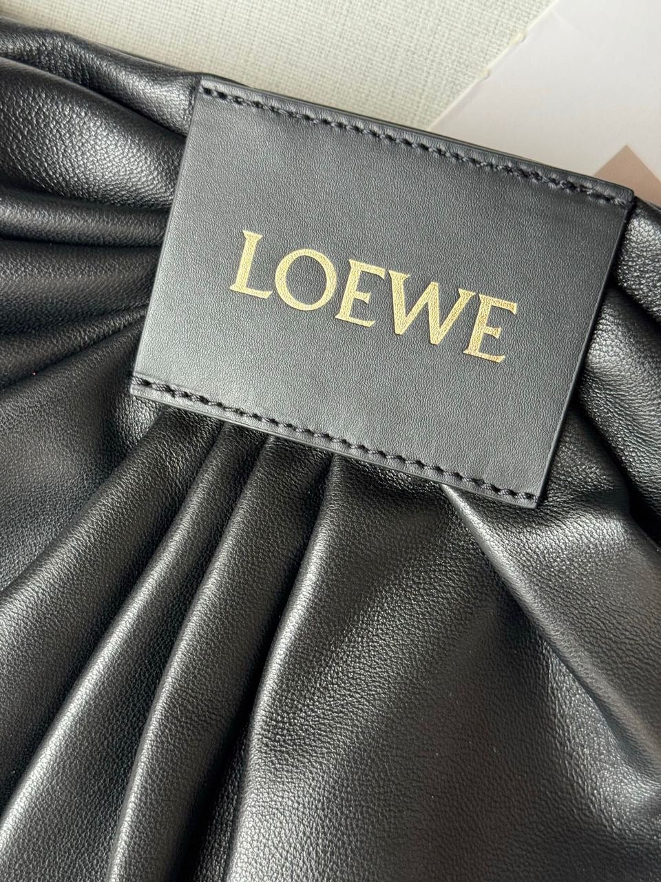 LWE Draped tote in mellow nappa lambskin Black