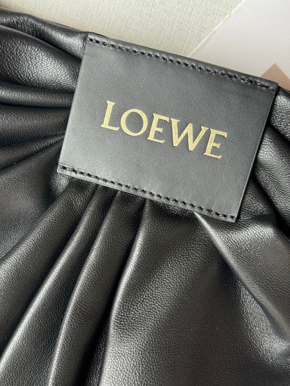 LWE Draped tote in mellow nappa lambskin Black