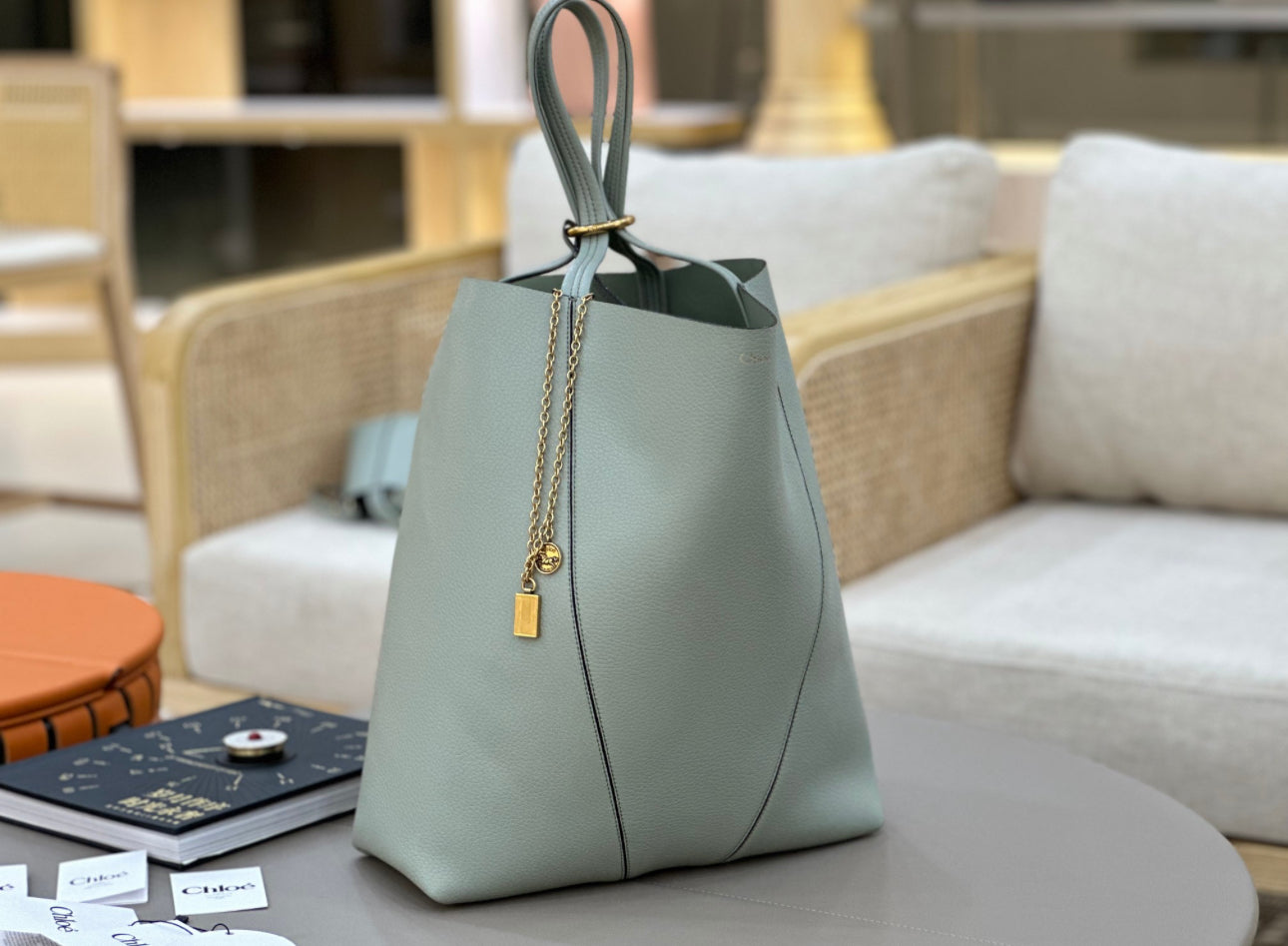 Spin Tote Bag Sea Green