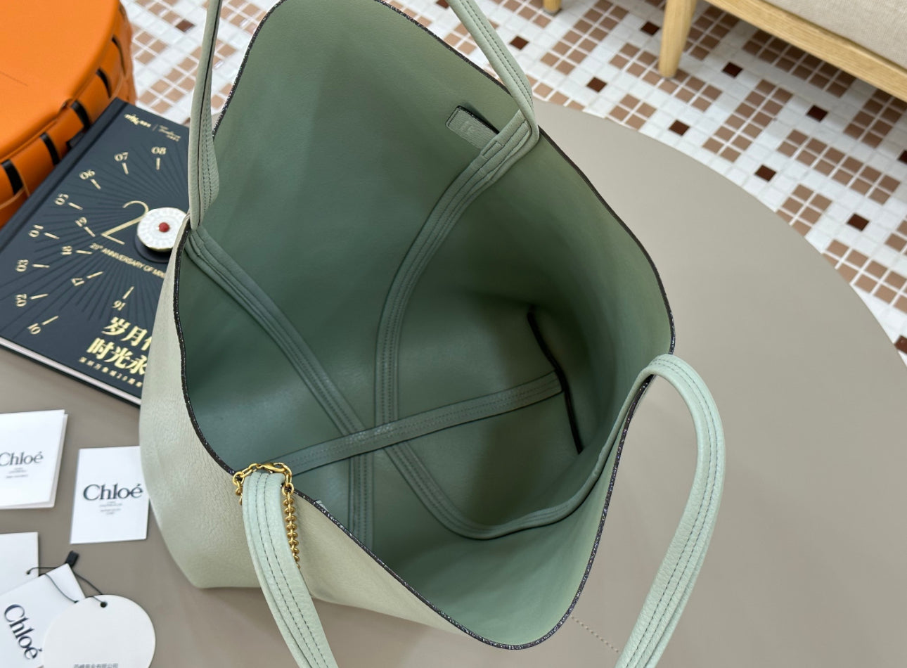 Spin Tote Bag Sea Green