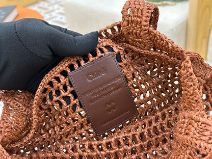 Banana Tote Bag In Raffia Brown