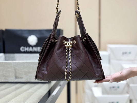 CC 25 Small Hobo Bag Chocolate Burgundy