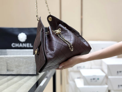 CC 25 Small Hobo Bag Chocolate Burgundy