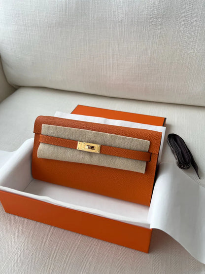 HERMES Kelly To Go Wallet Orange