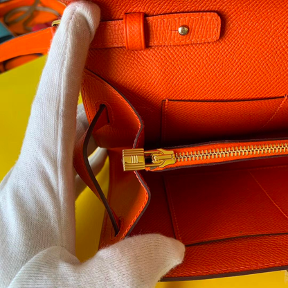 HERMES Kelly To Go Wallet Orange