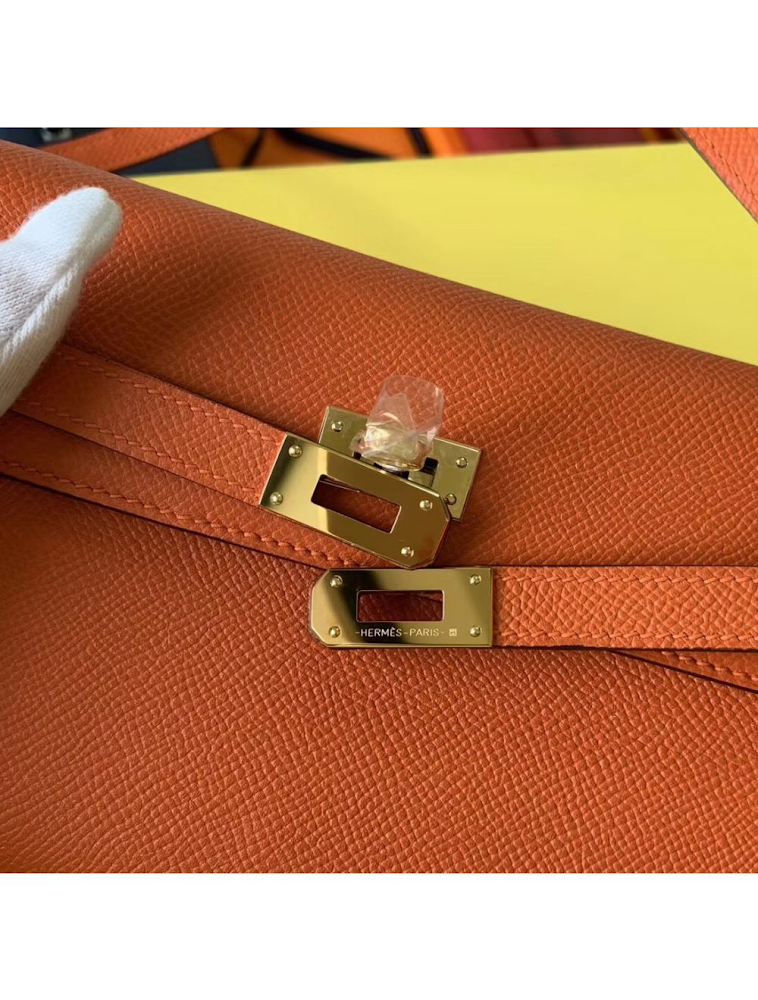 HERMES Kelly To Go Wallet Orange