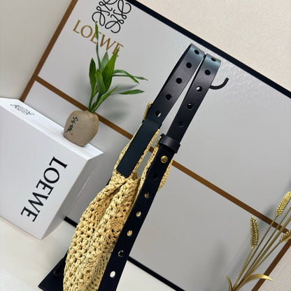 Ibiza Leather-Trimmed Woven Raffia Tote Bag