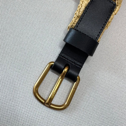 Ibiza Leather-Trimmed Woven Raffia Tote Bag