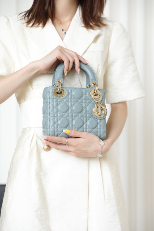 Lady D Blue Bag Lambskin Small
