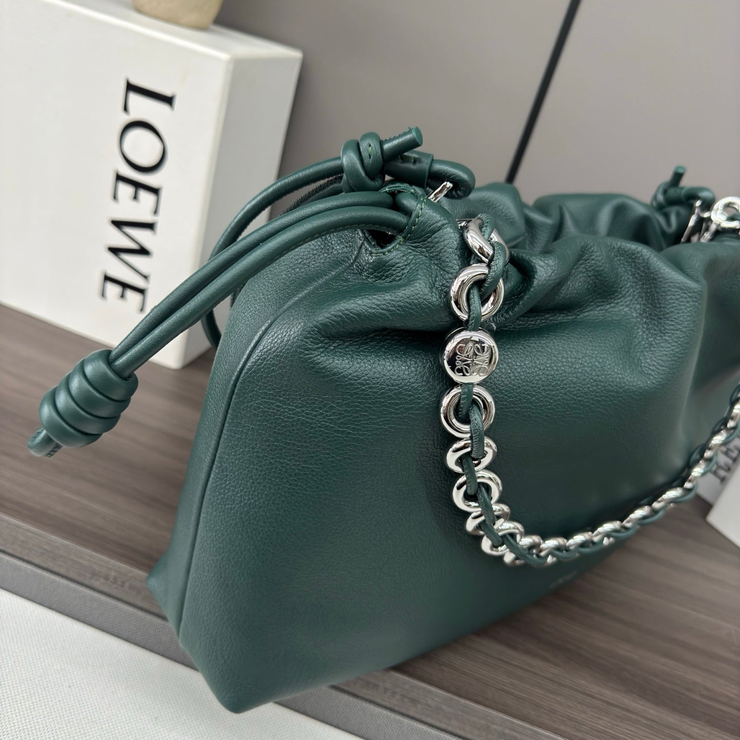 Flamenco Purse Large Deerskin Green