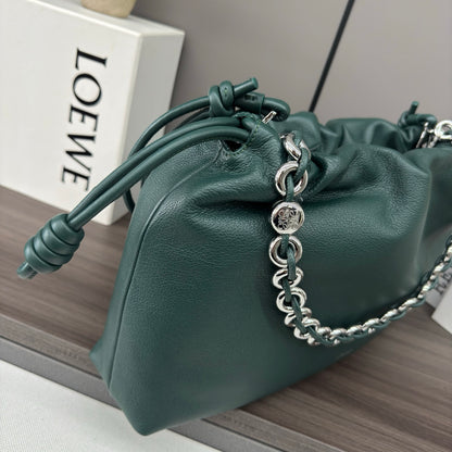 Flamenco Purse Large Deerskin Green
