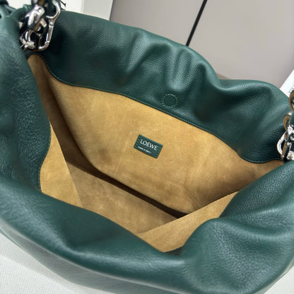 Flamenco Purse Large Deerskin Green
