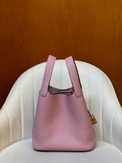 H Picotin Lock Bag Pink Bubble Gum