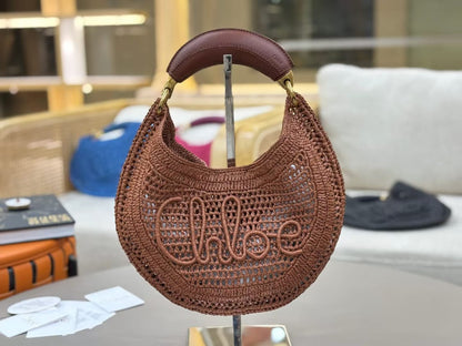 Banana Summer Boho Bag in Raffia Clay Brown