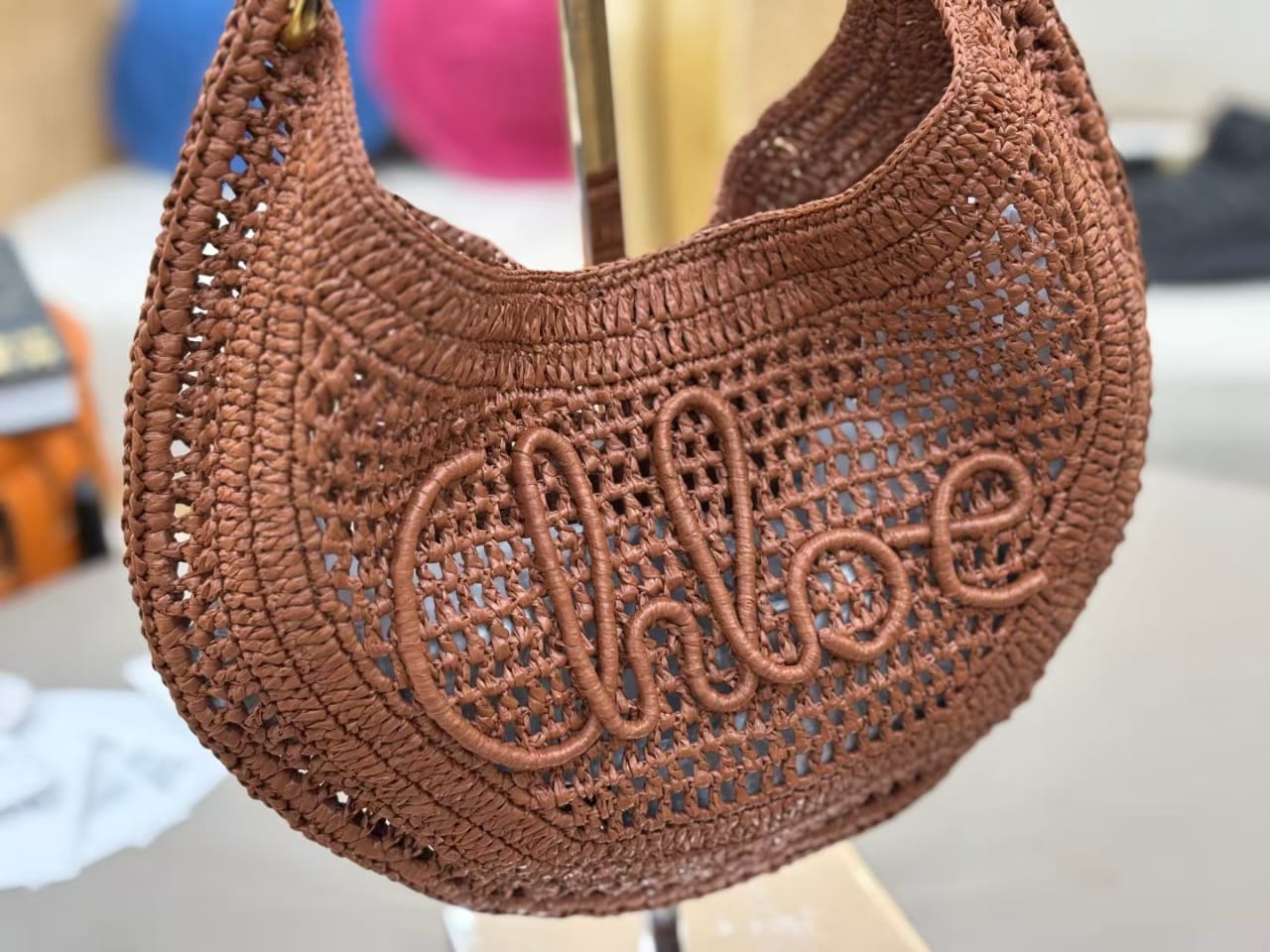 Banana Summer Boho Bag in Raffia Clay Brown