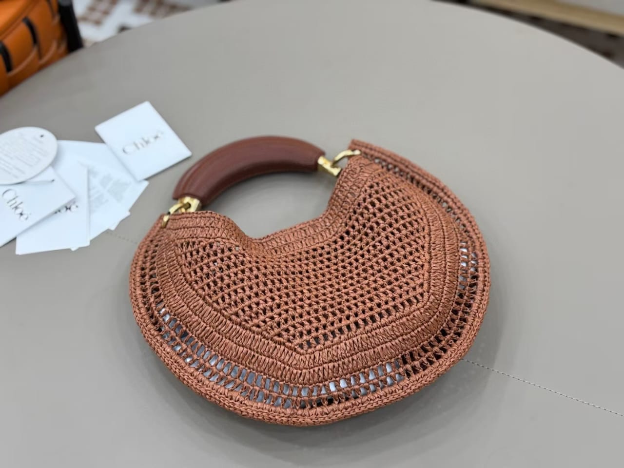 Banana Summer Boho Bag in Raffia Clay Brown