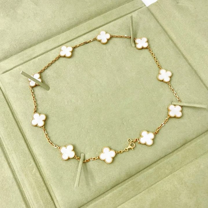 VAN CLEEF & ARPELS Vintage Alhambra 10 Motif Necklace 18K Gold
