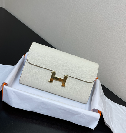 H Constance Long Wallet To Go Epsom Leather Cream