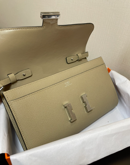 H Constance Long Wallet To Go Epsom Leather Light Beige