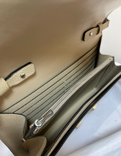 H Constance Long Wallet To Go Epsom Leather Light Beige