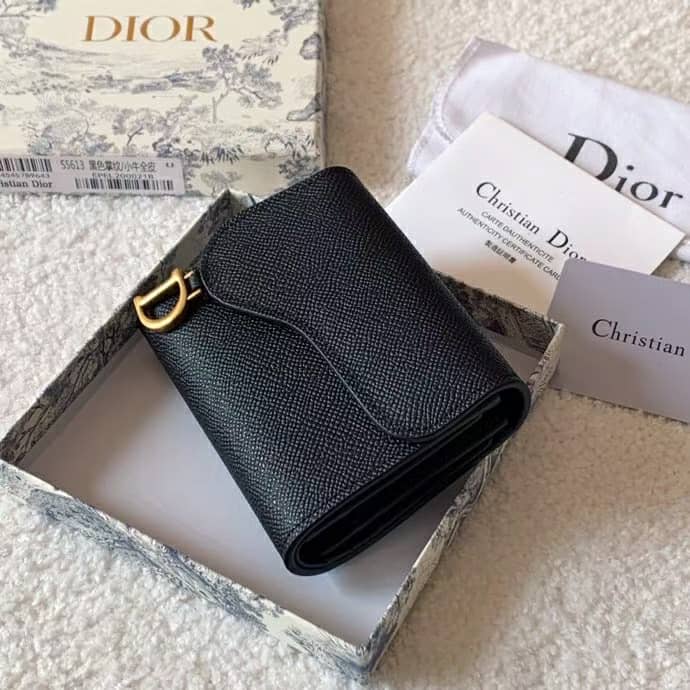D Saddle Lotus Wallet Black