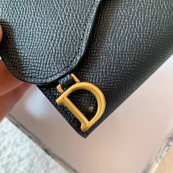 D Saddle Lotus Wallet Black