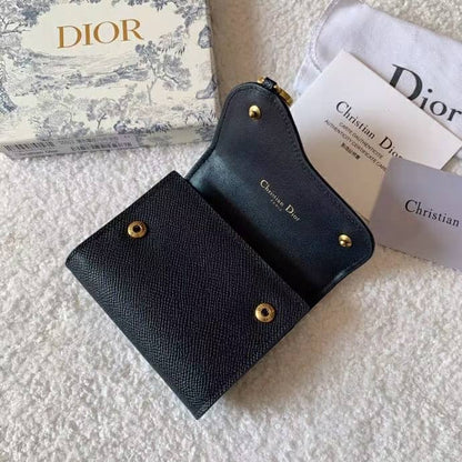 D Saddle Lotus Wallet Black