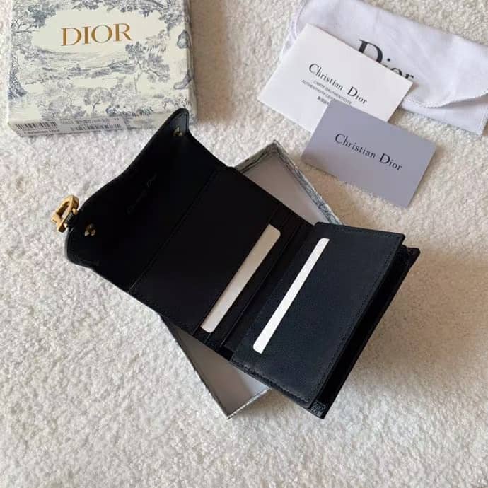 D Saddle Lotus Wallet Black