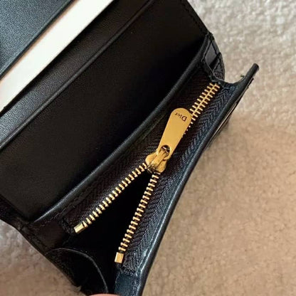 D Saddle Lotus Wallet Black
