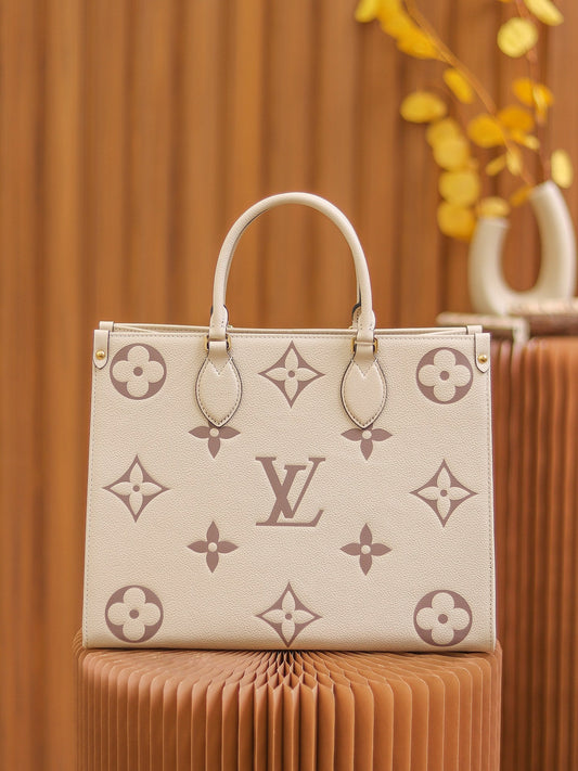 LV  OnTheGo MM Creme/Rose Pink
