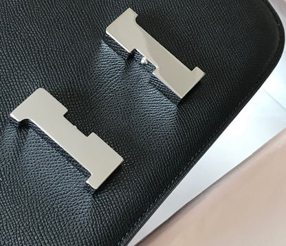 HERMES Constance Cowhide Leather Black