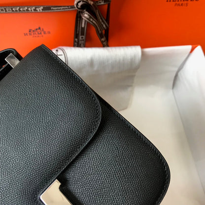 HERMES Constance Cowhide Leather Black